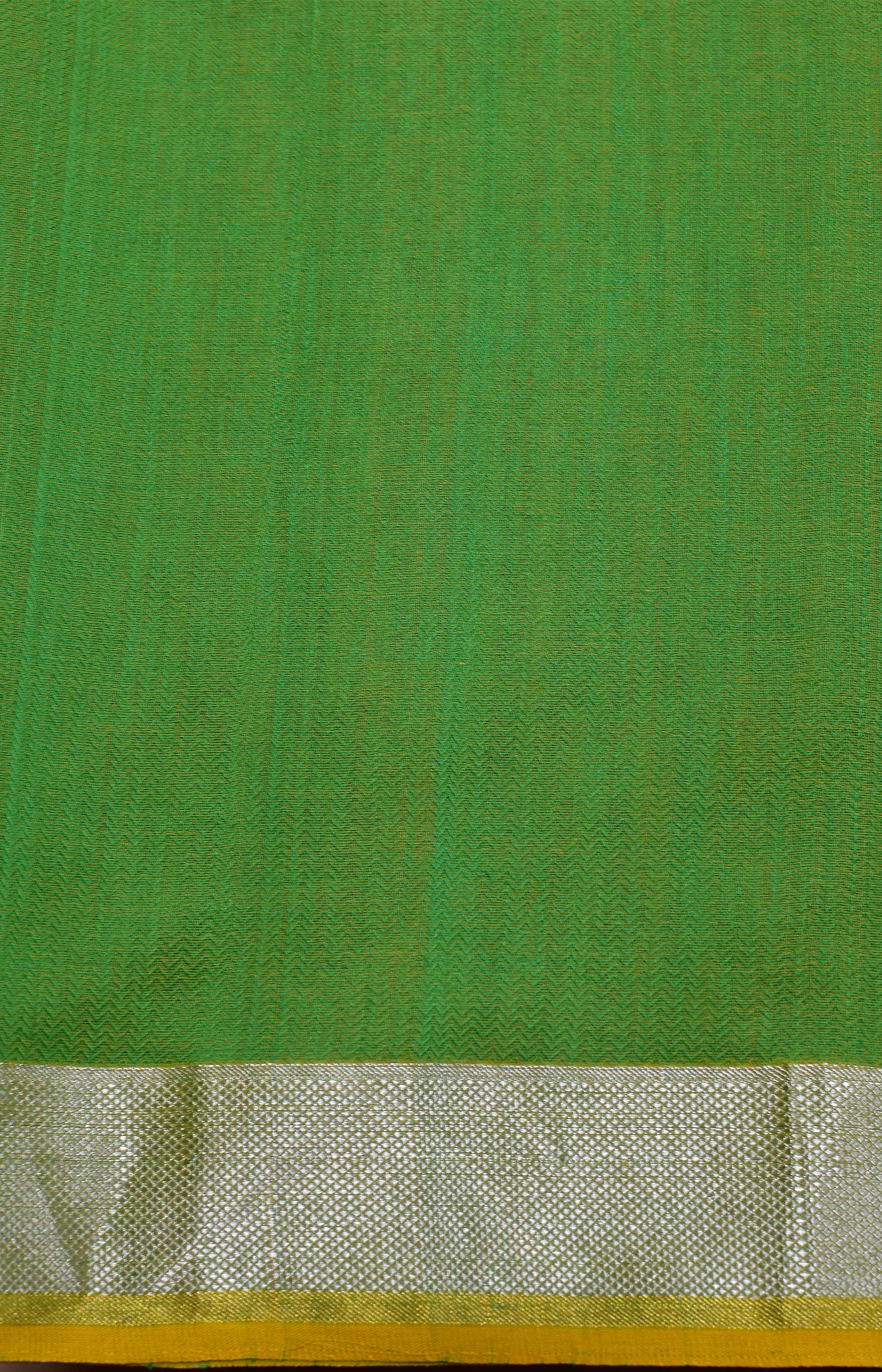 Green, Handwoven Organic Cotton, Textured Weave , Jacquard Handpicked, Festive Wear, Jari Saree